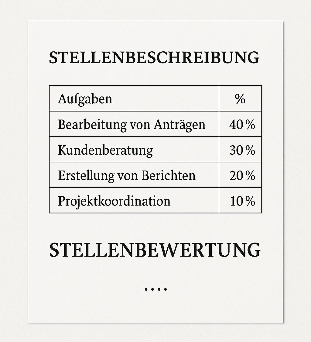 Stellenbewertung Stellenbeschreibung